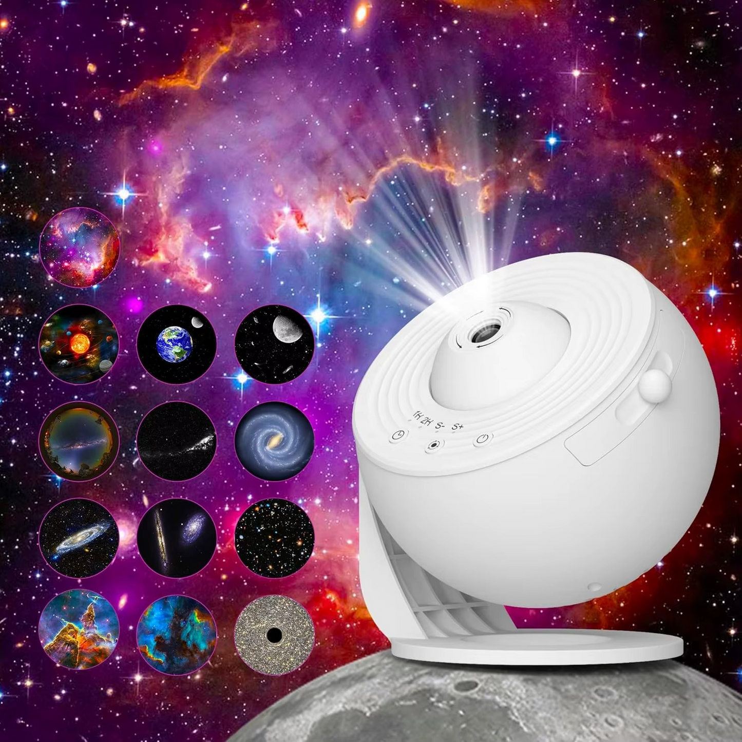 Galaxy Sternprojektor 360° – HD Planetarium mit 13 Filmscheiben