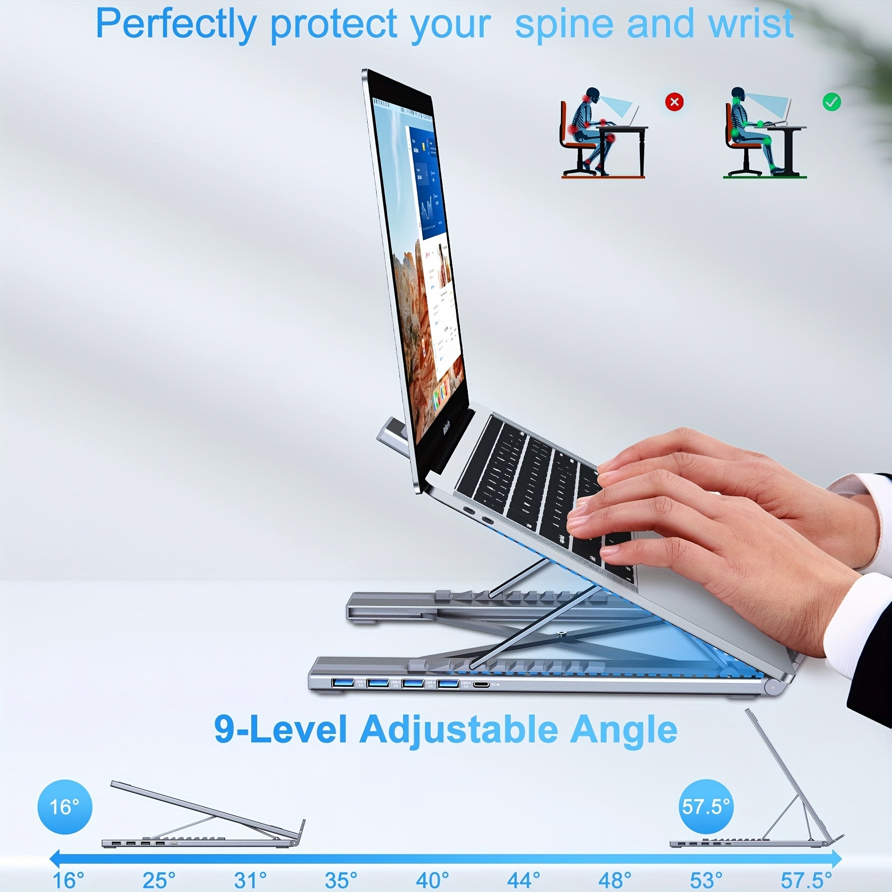 5-in-1 USB-C Laptop Docking Station with PD 100W Fast, USB-C/USB-A/USB-3.1 Ports, SD/TF Card Reader, USB-C Hub for MacBook Pro/Air, Dell, HP, Surface - Dock Computer Docking Port Adapter