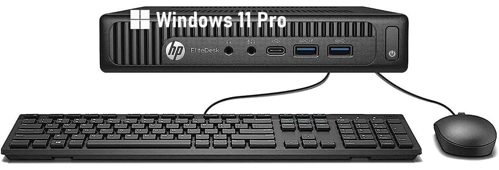 HP Elitedesk 800 G2 Desktop Mini PC, Intel Core I5-6600, 16 GB RAM, 512 GB SSD, US Keyboard (QWERTY), Wifi, Bluetooth, Windows 11 Pro (Refurbished)