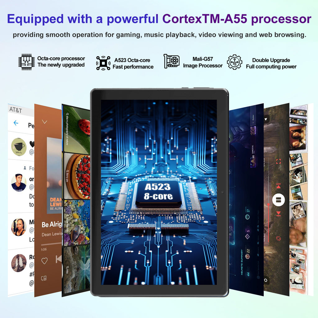 10.1 Inch Android 14 Tablet, Android Tablet, 8 (3+5)GB RAM, 64GB ROM, Expandable to 1TB, Octa-Core, Gray laptop Bag, Wireless Keyboard, Mouse, Folding Case, Stylus without electricity,HD Display, 5MP+8MP Dual Cameras, 1280*80