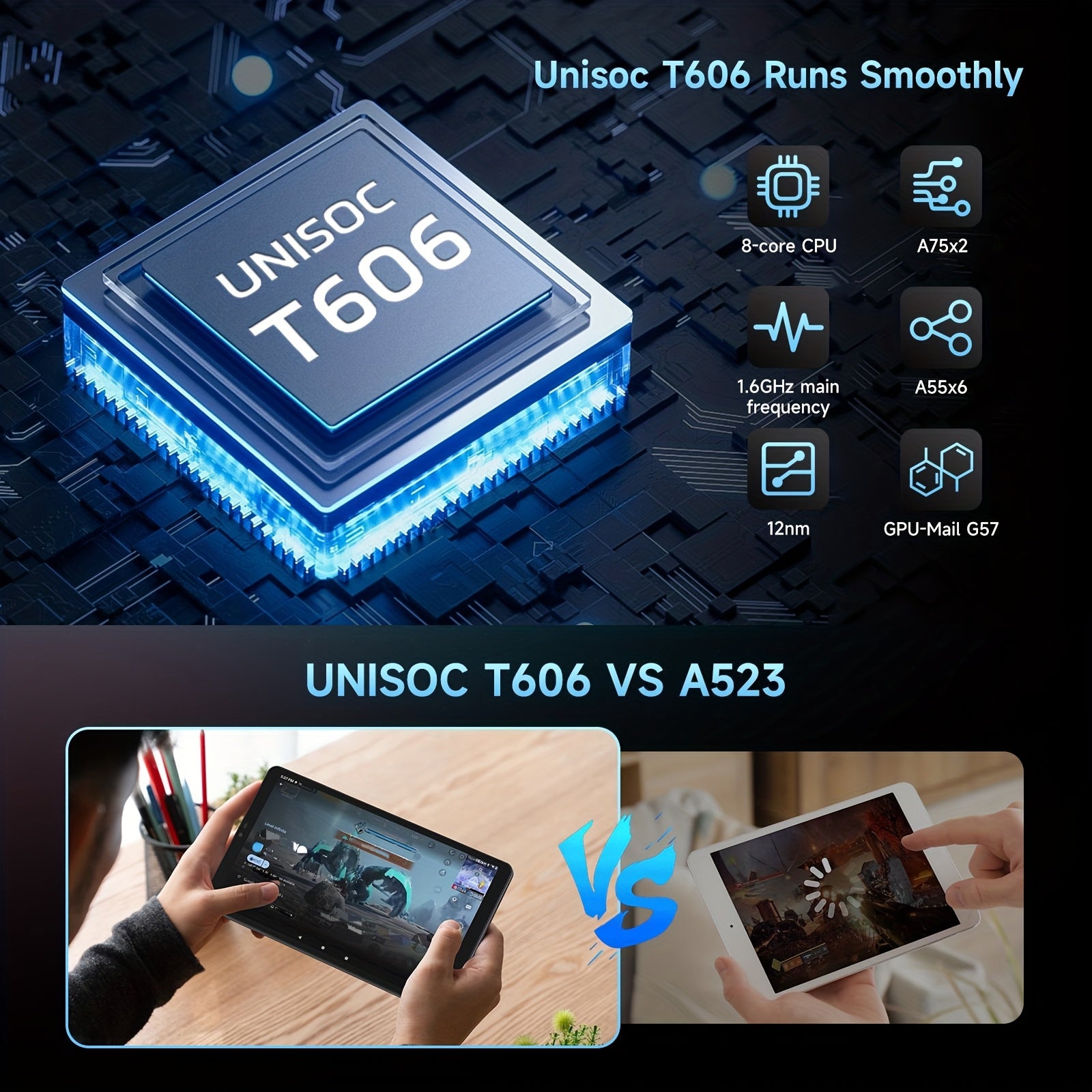 ALLDOCUBE iPlay 60 mini tablet 8.68 inch Android 15 Pad 90Hz display 4G LTE & GPS Widevine L1 12GB(4+8) RAM + 64GB ROM support expandable to 512GB Octa-Core Unisoc T606 CPU dual speakers lightweight