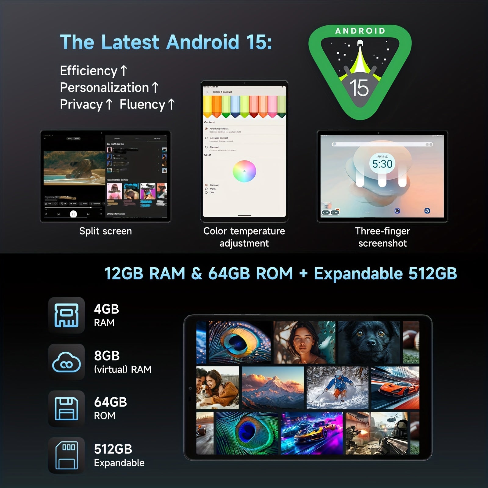 ALLDOCUBE iPlay 60 mini tablet 8.68 inch Android 15 Pad 90Hz display 4G LTE & GPS Widevine L1 12GB(4+8) RAM + 64GB ROM support expandable to 512GB Octa-Core Unisoc T606 CPU dual speakers lightweight