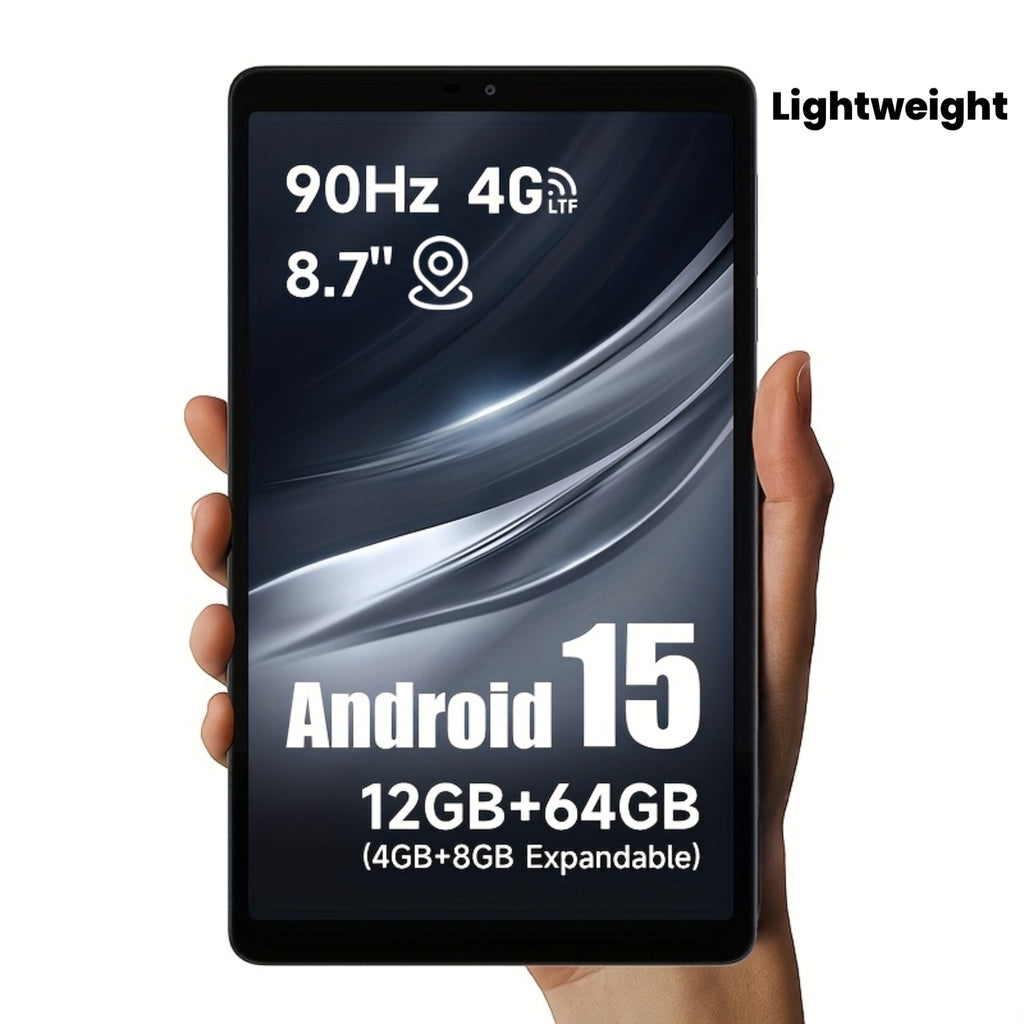 ALLDOCUBE iPlay 60 mini tablet 8.68 inch Android 15 Pad 90Hz display 4G LTE & GPS Widevine L1 12GB(4+8) RAM + 64GB ROM support expandable to 512GB Octa-Core Unisoc T606 CPU dual speakers lightweight