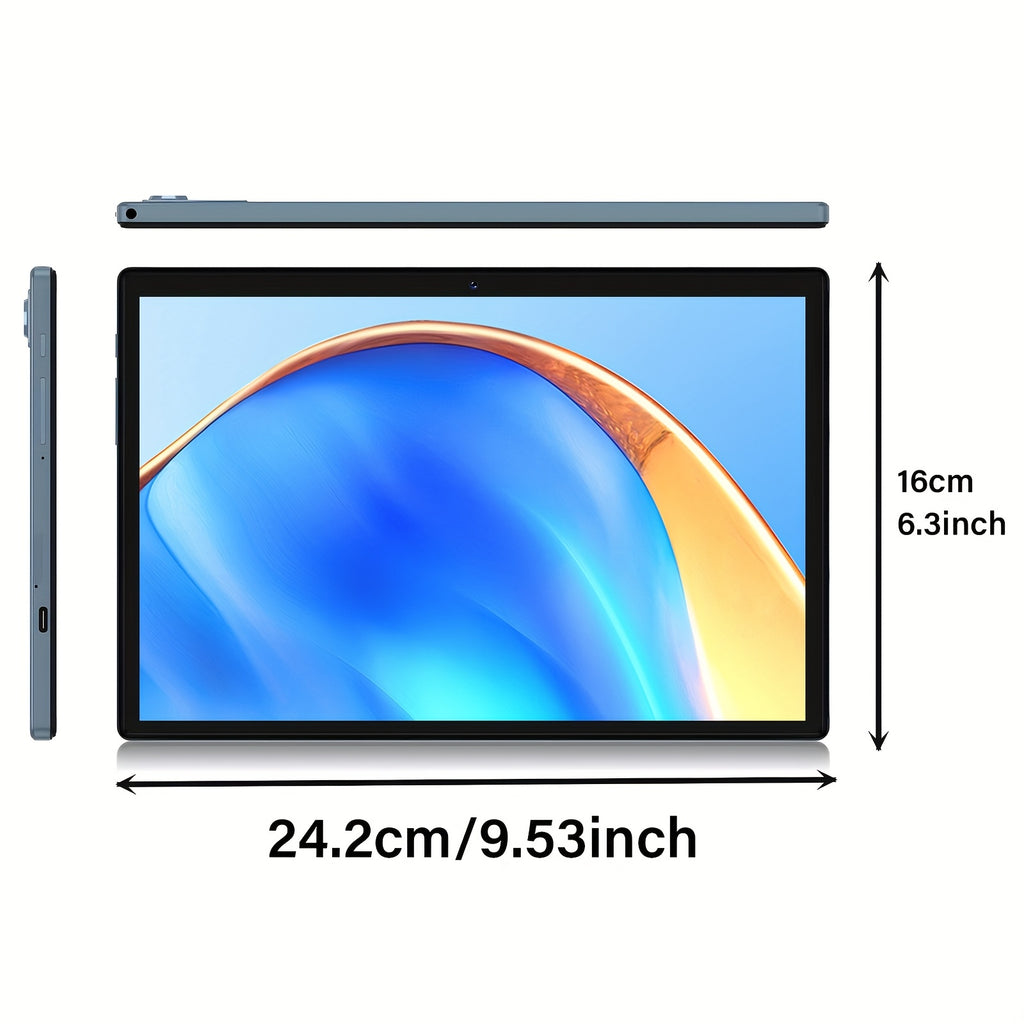 QDDQ 2025 NEW Tablet Android 14 Tablet 10 lnch, 16GB(8GB+8GB Expanded)RAM+256GB ROM, with Keyboard, Case, Mouse, Stylus, 1280* 800 IPS FHD Screen13MP+5MP Camera, Dual Speakers, 5G WiFi, (No Adapter),  Portable Tablet, Lightwe