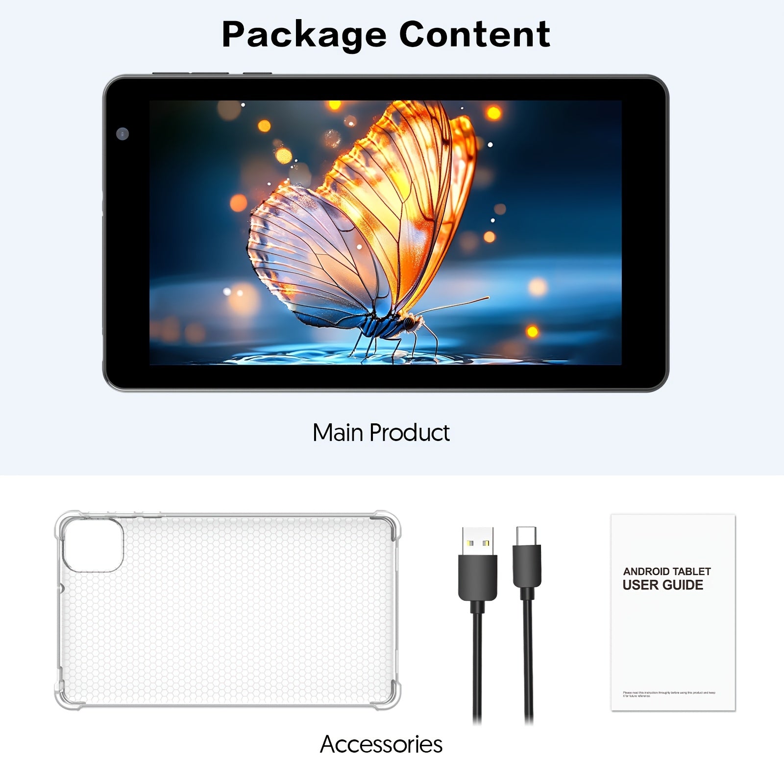 7 Inch Latest Android 14 Tablet, A523CPU Octa-core Processor, 8GB (3+5GB) RAM 64GB ROM, 1TB Of Extended Memory, 8MP Rear Camera, 5G Dual-band, Wifi6, 3500mah Tablet, 1024*600IPS