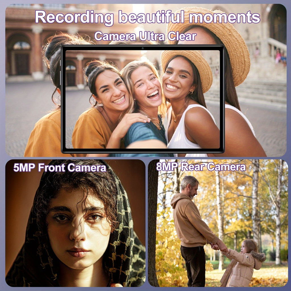 ZIOVO Newest Z168 10.1" 2-in-1 Tablet - FHD IPS Touch Screen, 22GB RAM (8GB+14GB Extended)+128GB ROM, With Case+Keyboard+Mouse+OTG, 2.0GHz Octa-Core, 8000mAh, Wi-Fi 6 & BT 5.0, 5+8MP Dual Camera, USB-C Port, Parental Control,