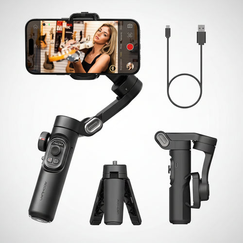 VexaMotion™ Pro – 3-Achsen AI Gimbal Stabilizer mit Smart Face Tracking für iPhone & Android