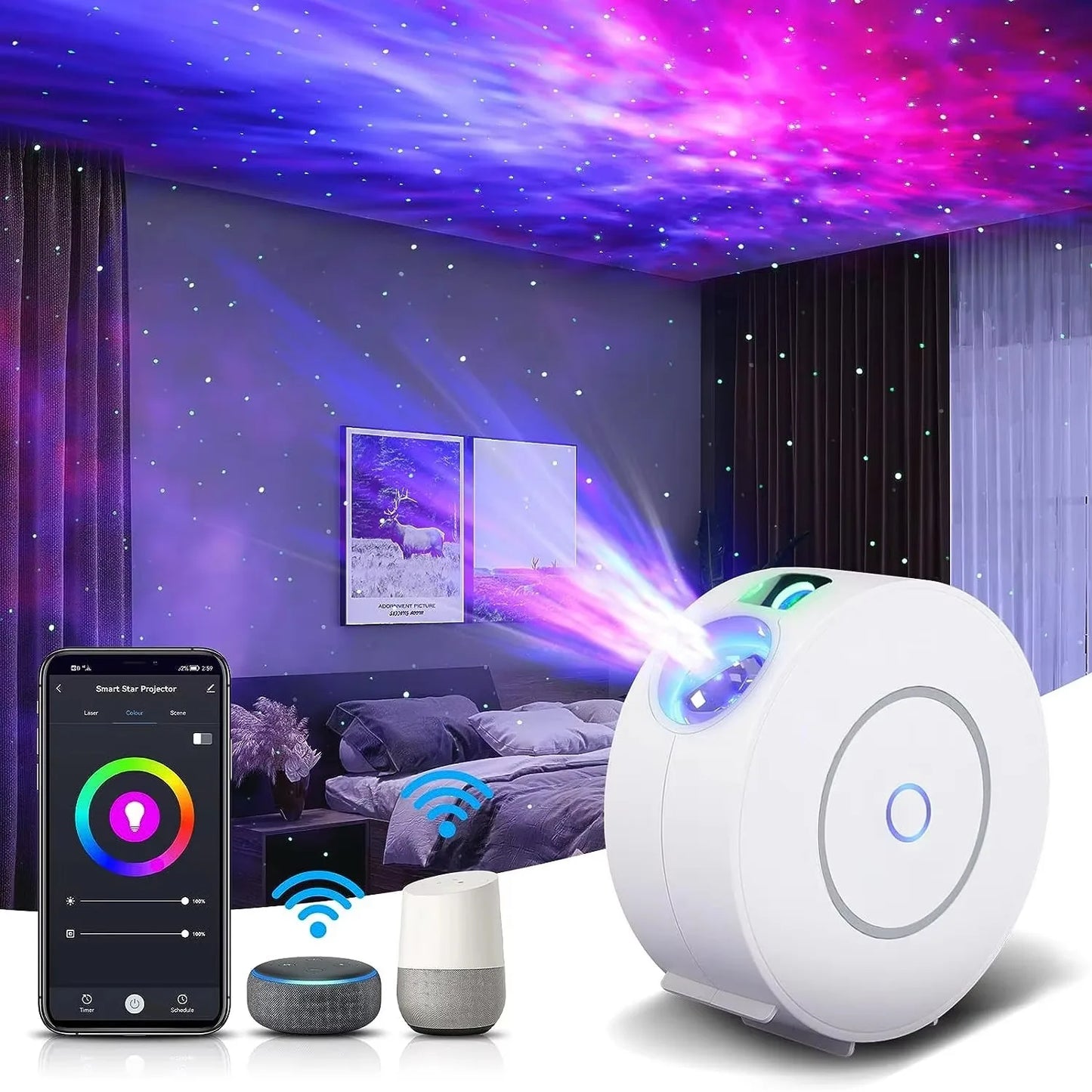 Intelligente Aurora Galaxy Sternenhimmel-Projektorlampe