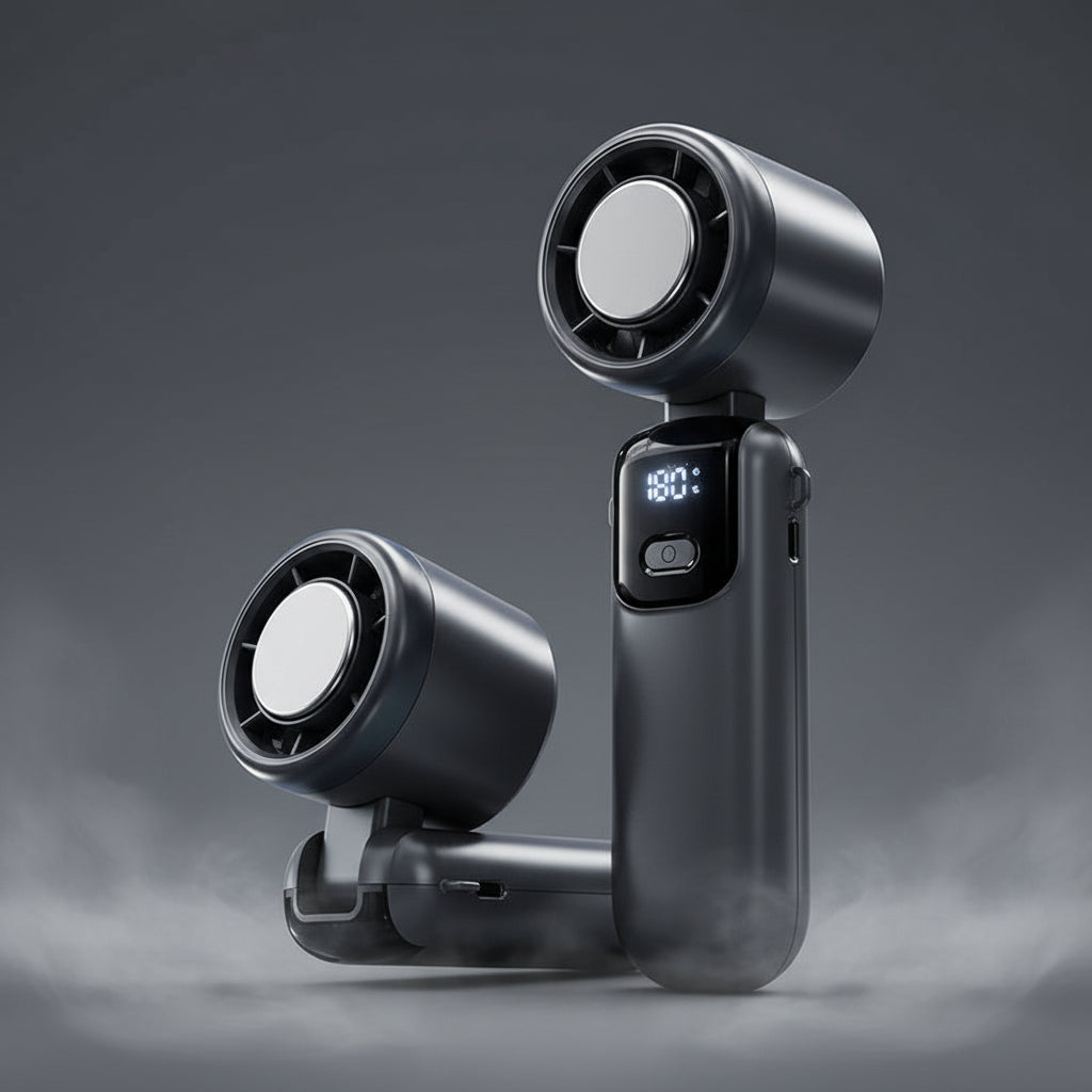 TurboBreeze™ S17 Handventilator mit Digitaldisplay – 100 Windstufen & USB-C