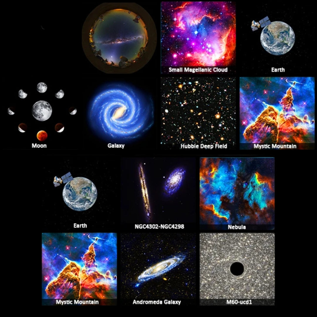 Galaxy Sternprojektor 360° – HD Planetarium mit 13 Filmscheiben