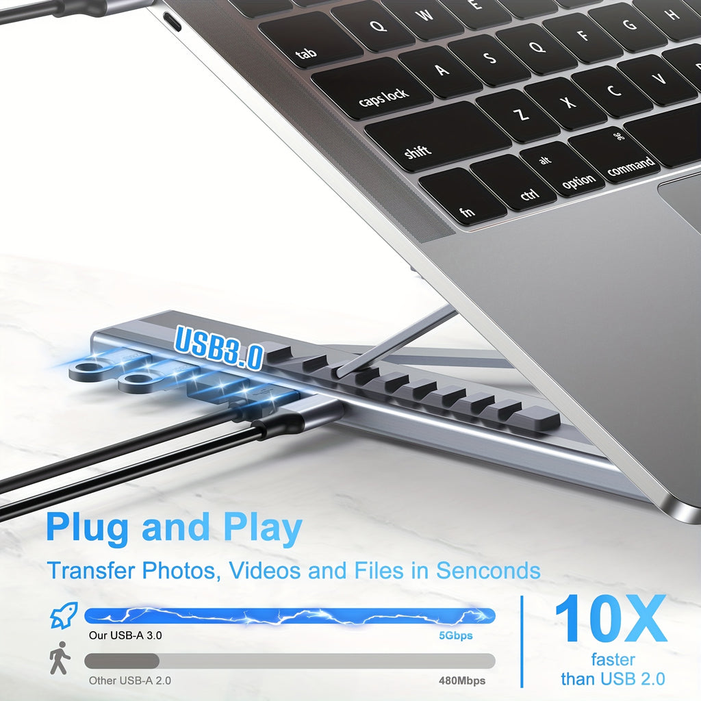 5-in-1 USB-C Laptop Docking Station with PD 100W Fast, USB-C/USB-A/USB-3.1 Ports, SD/TF Card Reader, USB-C Hub for MacBook Pro/Air, Dell, HP, Surface - Dock Computer Docking Port Adapter