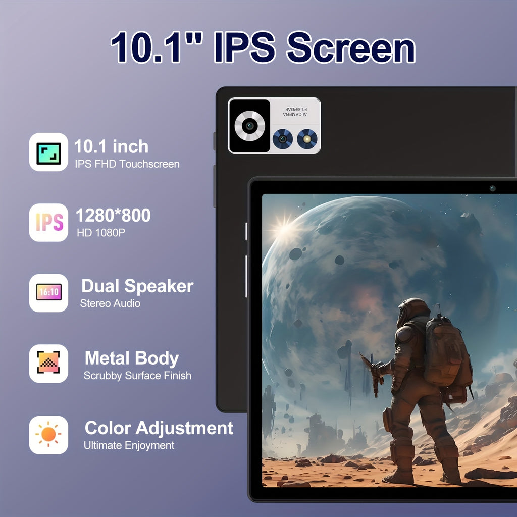 ZIOVO Newest Z168 10.1" 2-in-1 Tablet - FHD IPS Touch Screen, 22GB RAM (8GB+14GB Extended)+128GB ROM, With Case+Keyboard+Mouse+OTG, 2.0GHz Octa-Core, 8000mAh, Wi-Fi 6 & BT 5.0, 5+8MP Dual Camera, USB-C Port, Parental Control,