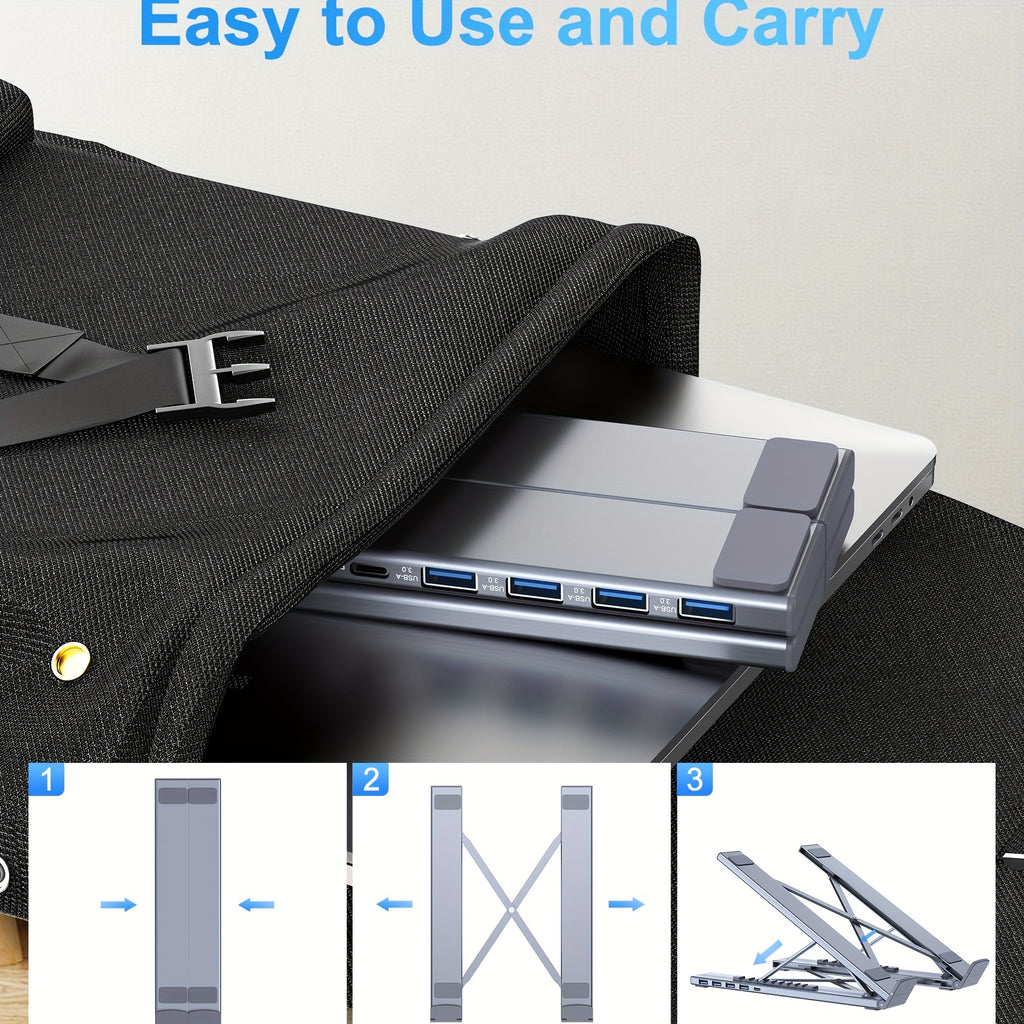 5-in-1 USB-C Laptop Docking Station with PD 100W Fast, USB-C/USB-A/USB-3.1 Ports, SD/TF Card Reader, USB-C Hub for MacBook Pro/Air, Dell, HP, Surface - Dock Computer Docking Port Adapter