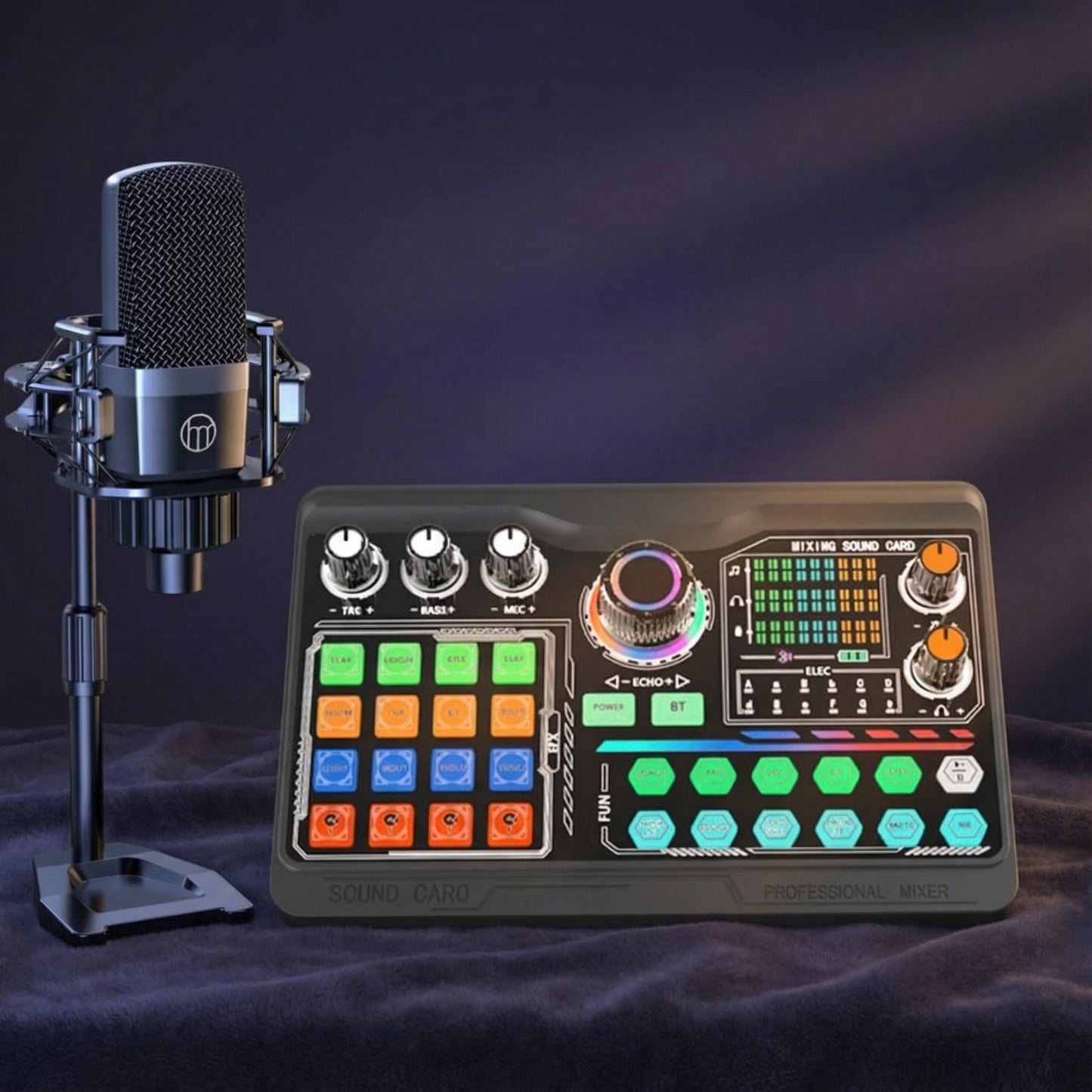 Allmino ProCast Studio – Podcast Mikrofon mit Soundkarte für Streaming & Aufnahmen