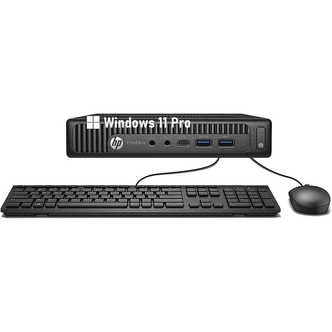 HP Elitedesk 800 G2 Desktop Mini PC, Intel Core I5-6600, 16 GB RAM, 512 GB SSD, US Keyboard (QWERTY), Wifi, Bluetooth, Windows 11 Pro (Refurbished)