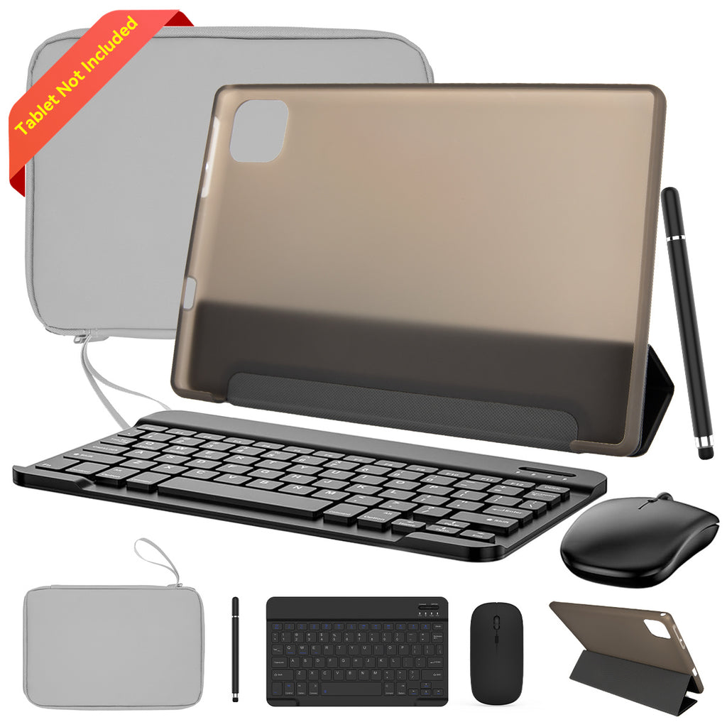 10.1 Inch Android 14 Tablet, Android Tablet, 8 (3+5)GB RAM, 64GB ROM, Expandable to 1TB, Octa-Core, Gray laptop Bag, Wireless Keyboard, Mouse, Folding Case, Stylus without electricity,HD Display, 5MP+8MP Dual Cameras, 1280*80