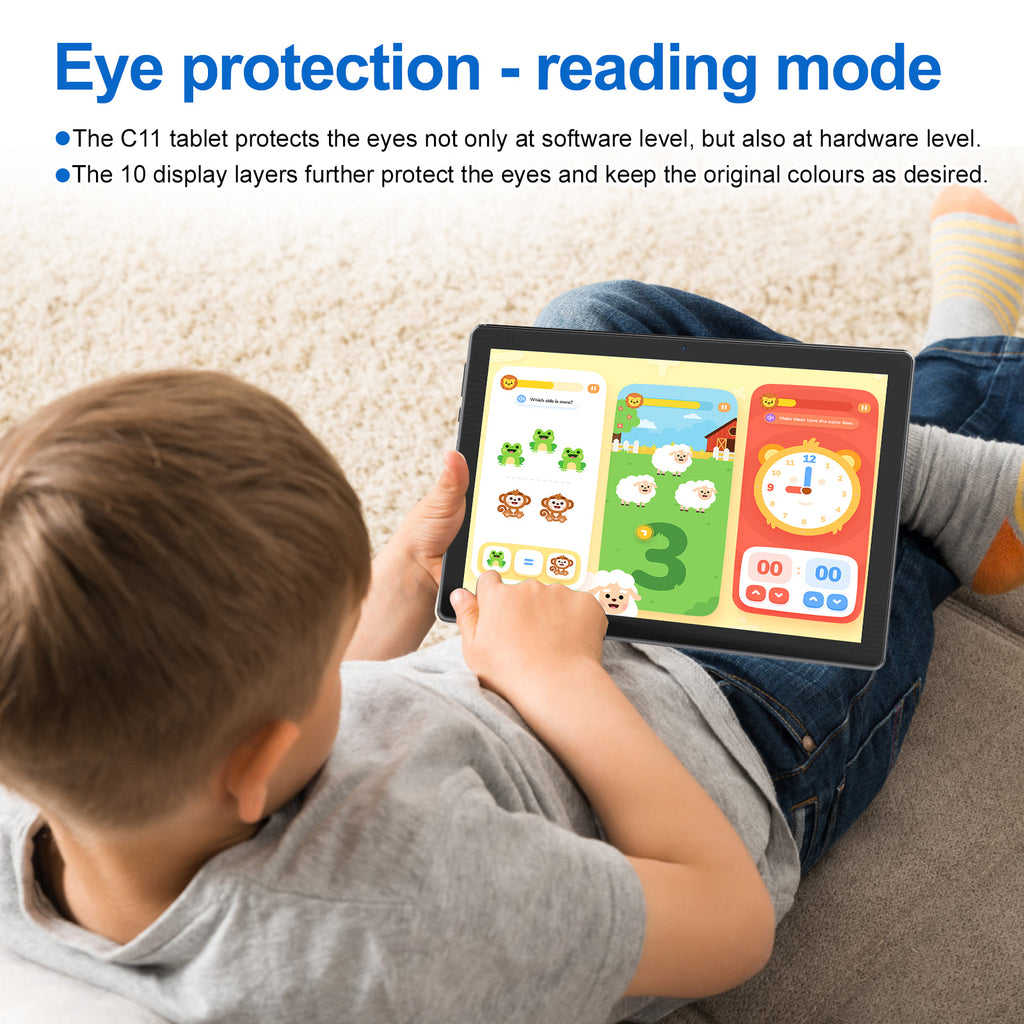 10.1 Inch Android 14 Tablet, Android Tablet, 8 (3+5)GB RAM, 64GB ROM, Expandable to 1TB, Octa-Core, Gray laptop Bag, Wireless Keyboard, Mouse, Folding Case, Stylus without electricity,HD Display, 5MP+8MP Dual Cameras, 1280*80