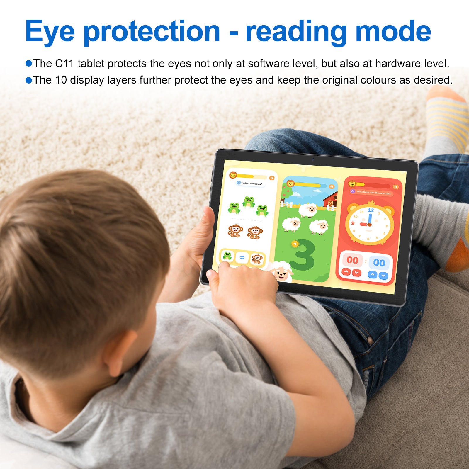 10.1 Inch Android 14 Tablet, Android Tablet, 8 (3+5)GB RAM, 64GB ROM, Expandable to 1TB, Octa-Core, Gray laptop Bag, Wireless Keyboard, Mouse, Folding Case, Stylus without electricity,HD Display, 5MP+8MP Dual Cameras, 1280*80