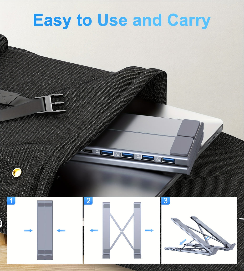 5-in-1 USB-C Laptop Docking Station with PD 100W Fast, USB-C/USB-A/USB-3.1 Ports, SD/TF Card Reader, USB-C Hub for MacBook Pro/Air, Dell, HP, Surface - Dock Computer Docking Port Adapter