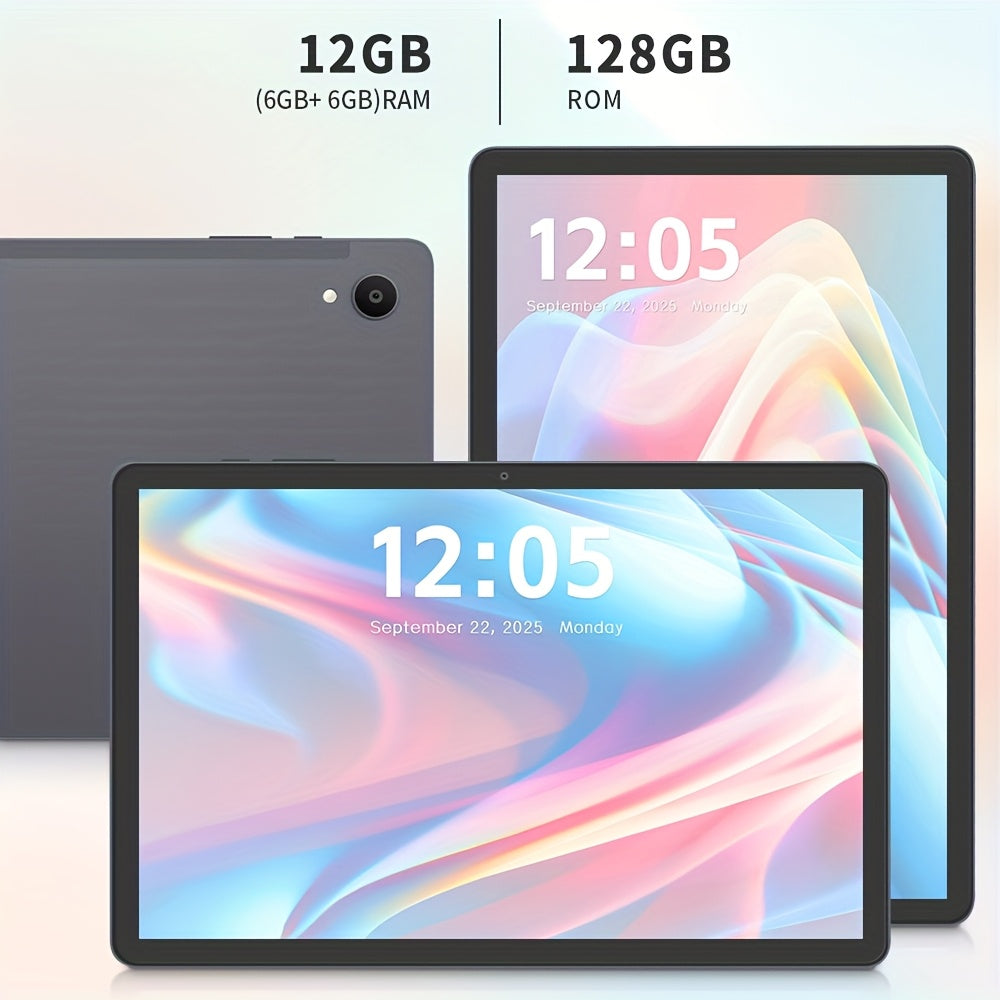 Tablet Computer, 10.95 Inch Display Screen, Android 15 Operating System, Including Protective Case, 12GB RAM (6GB+6GB Expansion), 128GB ROM, Dual Cameras (5MP+13MP), Eight Core Processor, 1280x800 IPS High-definition Display
