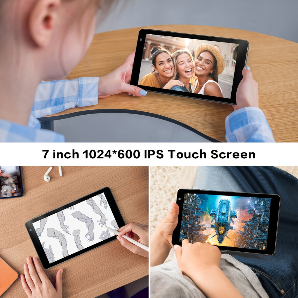 7 Inch Latest Android 14 Tablet, A523CPU Octa-core Processor, 8GB (3+5GB) RAM 64GB ROM, 1TB Of Extended Memory, 8MP Rear Camera, 5G Dual-band, Wifi6, 3500mah Tablet, 1024*600IPS