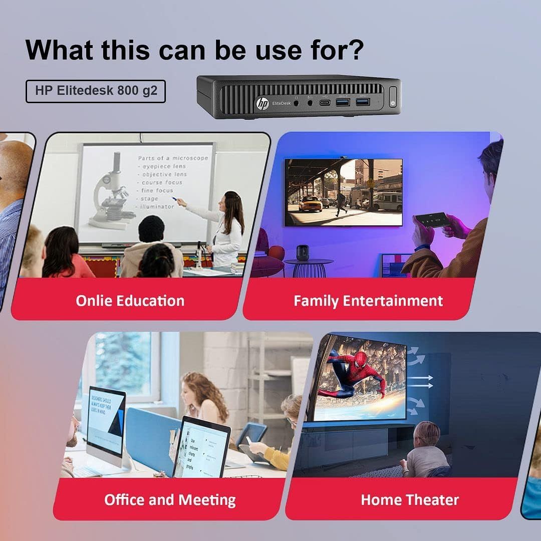 HP Elitedesk 800 G2 Desktop Mini PC, Intel Core I5-6600, 16 GB RAM, 512 GB SSD, US Keyboard (QWERTY), Wifi, Bluetooth, Windows 11 Pro (Refurbished)