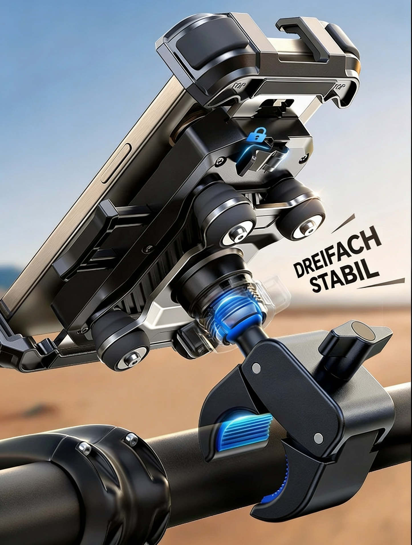 RideGrip™ – Premium Motorrad & Fahrrad Handyhalterung