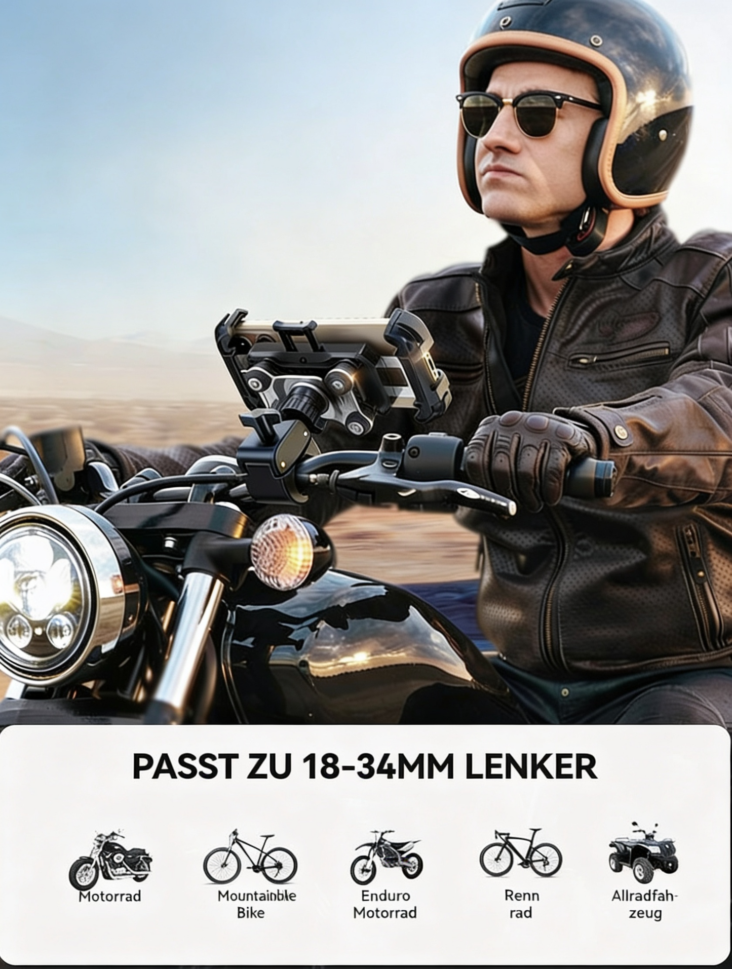 RideGrip™ – Premium Motorrad & Fahrrad Handyhalterung
