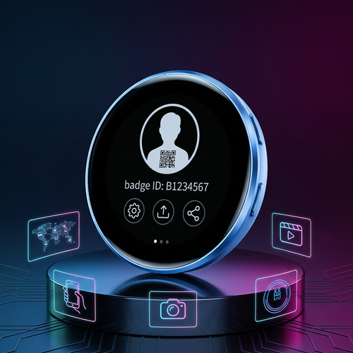 CyberBadge™ Smart Display Pin mit App-Steuerung