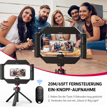 U-Rig Light™ Vlog Rig mit LED-Licht & Bluetooth-Fernauslöser